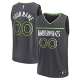 Minnesota Timberwolves Youth Custom Fast Break Jersey - Statement Edition - Black discount
