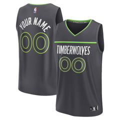 Minnesota Timberwolves Youth Custom Fast Break Jersey - Statement Edition - Black discount