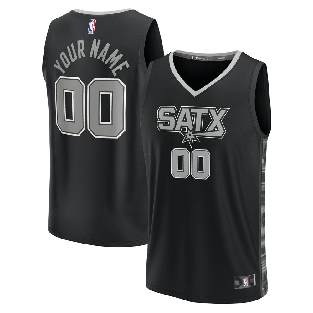 San Antonio Spurs Youth Fast Break Replica Custom Jersey - Statement Edition - Black discount