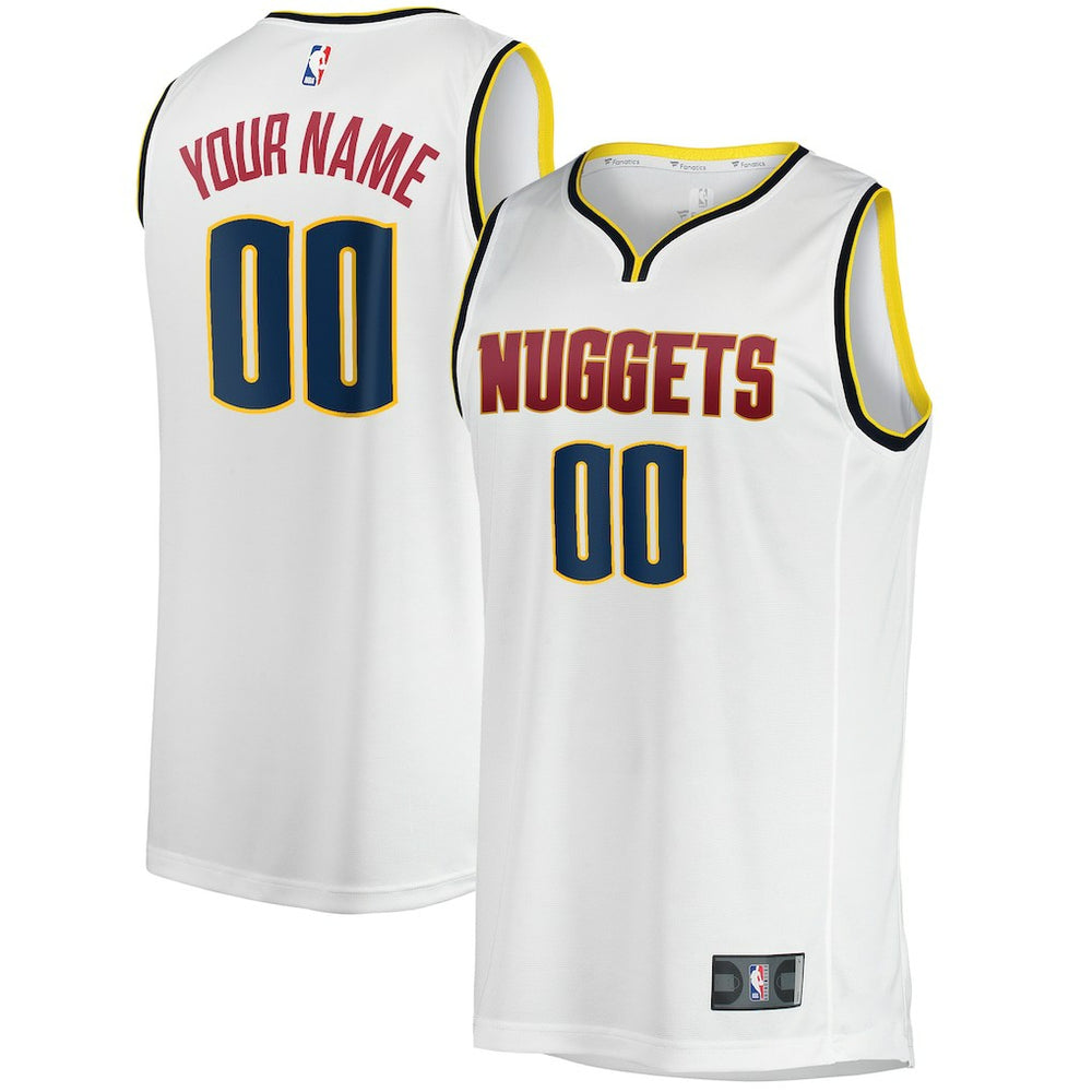 Denver Nuggets Fast Break Custom Replica Jersey sale - Association Editi- White sale