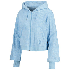 Los Angeles Dodgers Lusso Women's Tabitha Cheetah Terry Full-Zip Sweatshirt Blue