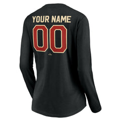 Houston Astros Women's Personalized Cooperstown Collection Alternate Winning Streak Long Sleeve V-Neck T-Shirt Black
