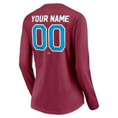 Philadelphia Phillies Women's Personalized Cooperstown Collection Alternate Winning Streak Long Sleeve V-Neck T-Shirt Burgundy
