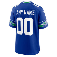 Seattle Seahawks Throwback Custom Jersey - Royal for sale