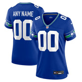 Seattle Seahawks Women's Throwback Custom Jersey - Royal cheap