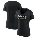 Colorado Rockies Women's City Pride V-Neck T-Shirt Black