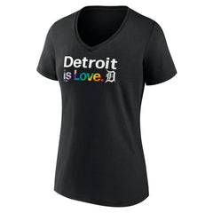 Detroit Tigers Women's City Pride V-Neck T-Shirt Black