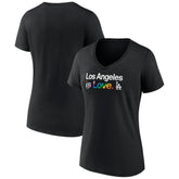 Los Angeles Dodgers Women's City Pride V-Neck T-Shirt Black