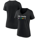 St. Louis Cardinals Women's City Pride V-Neck T-Shirt Black