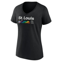 St. Louis Cardinals Women's City Pride V-Neck T-Shirt Black