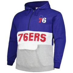 Philadelphia 76ers Big & Tall Anorak Half-Zip Hoodie - Royal for sale