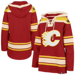 Calgary Flames '47 Women's Superior Lacer Pullover Hoodie - Red Hoodies