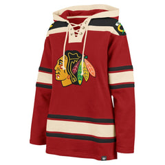 Chicago Blackhawks '47 Women's Superior Lacer Pullover Hoodie - Red Hoodies