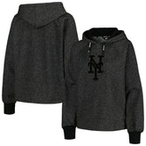 New York Mets DKNY Sport Women's Debbie Dolman Raglan Pullover Hoodie Black