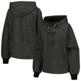 Cleveland Guardians DKNY Sport Women's Debbie Dolman Raglan Pullover Hoodie Black