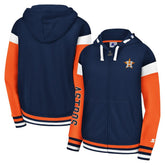 Houston Astros Starter Women's Homestretch Full-Zip Hoodie Navy
