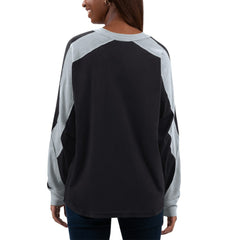 Chicago White Sox G-III 4Her by Carl Banks Women's Smash Raglan Long Sleeve T-Shirt Black/Silver