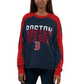 Boston Red Sox G-III 4Her by Carl Banks Women's Smash Raglan Long Sleeve T-Shirt Navy/Red