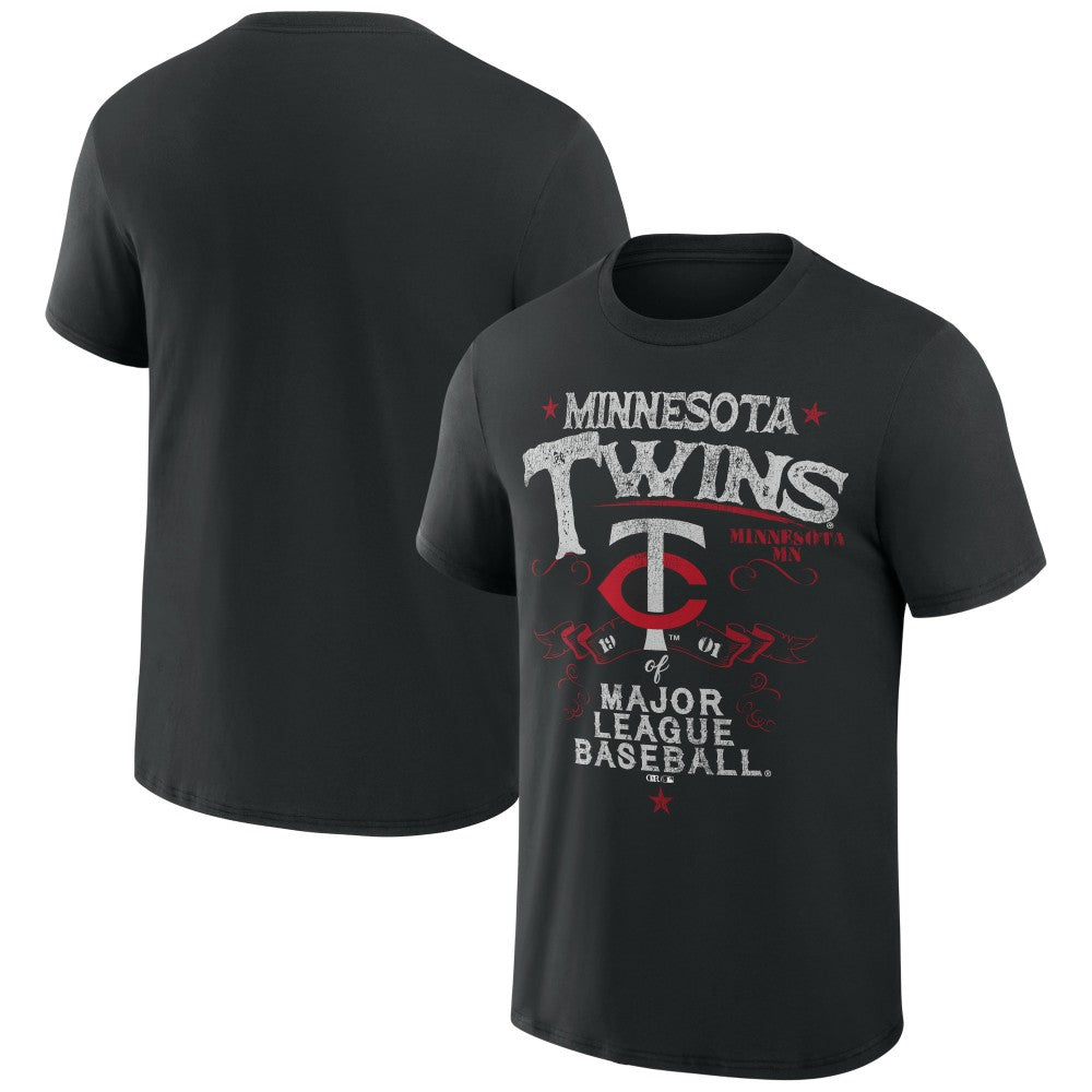 Minnesota Twins Darius Rucker Collection Beach Splatter T-Shirt Black