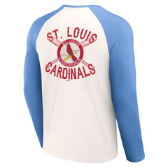 St. Louis Cardinals Darius Rucker Collection Team Color Raglan T-Shirt White/Light Blue