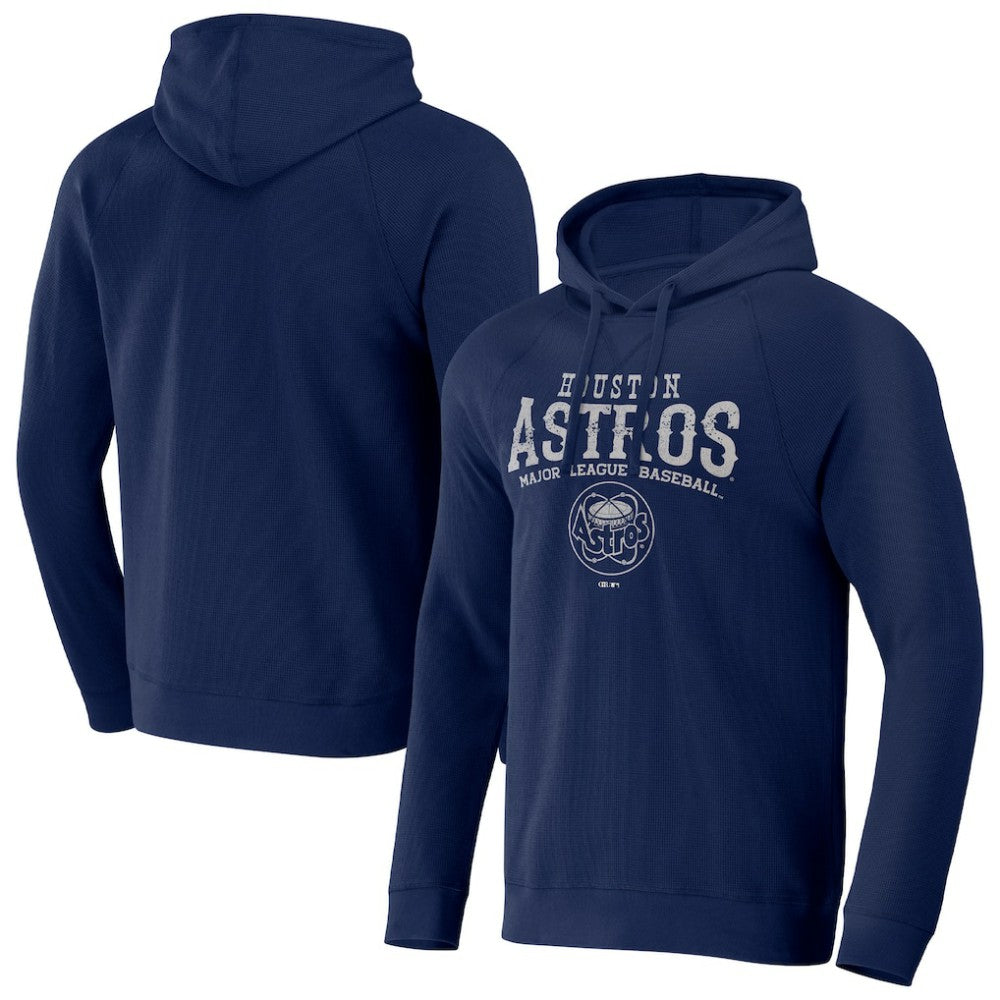 Houston Astros Darius Rucker Collection Waffle-Knit Raglan Pullover Hoodie Navy