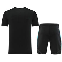 Customize Team Jersey Kit(Shirt+Short) Black& Blue AD02