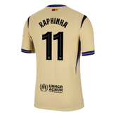 RAPHINHA #11 Barcelona Away Match Jersey Player Version 2025/26 - UCL