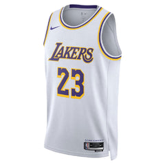 Unisex Los Angeles Lakers LeBron James #23 White Swingman Jersey - Association Edition