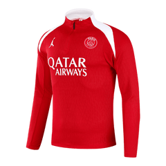 Kids PSG Zipper Sweatshirt Kit(Top+Pants) Red 2025/26