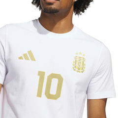 2026 Argentina Men's Messi Name And Number Tee White