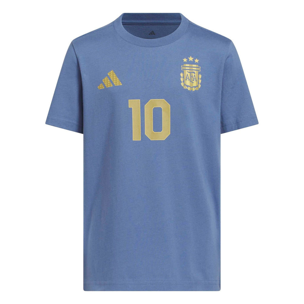 2026 Argentina Youth Messi Name And Number Tee Crew Blue