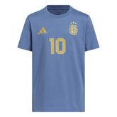 2026 Argentina Youth Messi Name And Number Tee Crew Blue