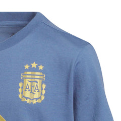 2026 Argentina Youth Messi Name And Number Tee Crew Blue