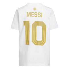 2026 Argentina Youth Messi Name And Number Tee White