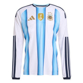 2026 Argentina Men's Authentic Home Long-Sleeve Soccer Jersey White / Icey Blue / Light Blue