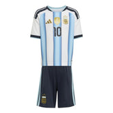 2026 Argentina Kid's Home Messi #10 Mini Kit White / Icey Blue / Light Blue