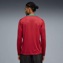2026 Portugal Men's Stadium Home Long-Sleeve Soccer Jersey Club Red-Green Lagoon