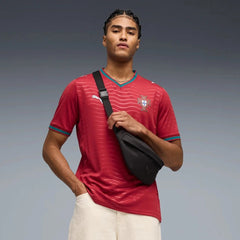 2026 Portugal Men's Stadium Home Soccer Jersey Club Red-Green Lagoon