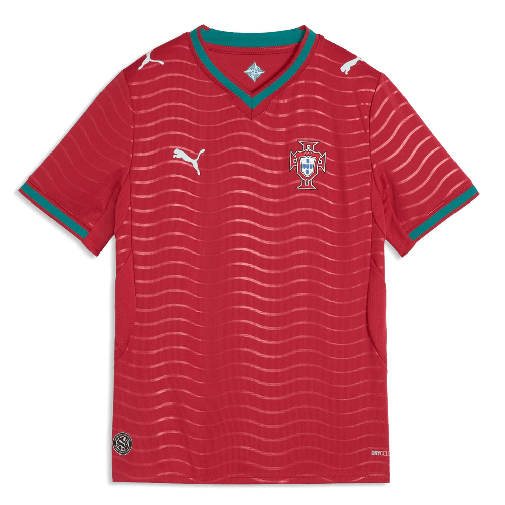 2026 Portugal Youth Stadium Home Soccer Jersey Club Red-Green Lagoon