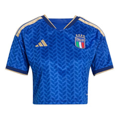 2026 Italy Women's Stadium Home Cropped Soccer Jersey Bold Blue