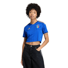2026 Italy Women's Stadium Home Cropped Soccer Jersey Bold Blue