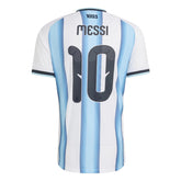 2026 Argentina Men's Authentic Home Messi #10 Soccer Jersey White / Icey Blue / Light Blue