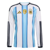 2026 Argentina Men's Stadium Home Long-Sleeve Soccer Jersey White / Icey Blue / Light Blue