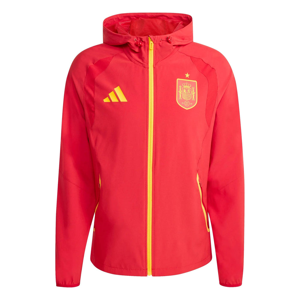 2026 Spain Men's Tiro Travel Full Zip Windbreaker Team Power Red 2