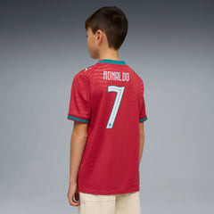 2026 Portugal Youth Stadium Home Ronaldo #7 Soccer Jersey Club Red-Green Lagoon