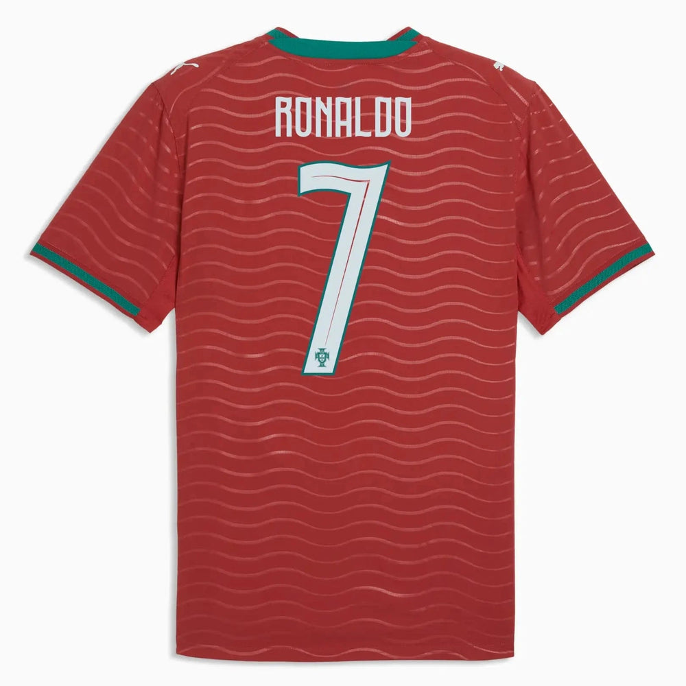 2026 Portugal Men's Authentic Home Ronaldo #7 Soccer Jersey Club Red-Green Lagoon