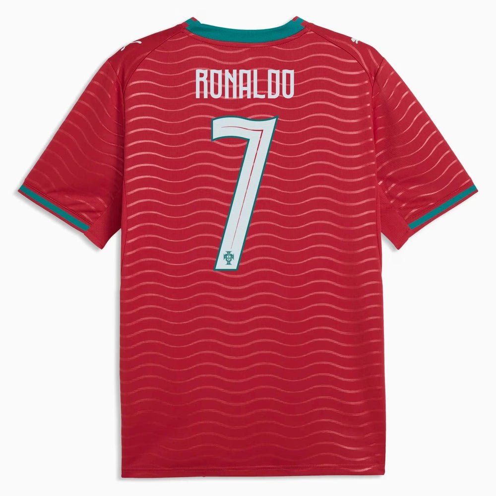 2026 Portugal Men's Stadium Home Ronaldo #7 Soccer Jersey Club Red-Green Lagoon