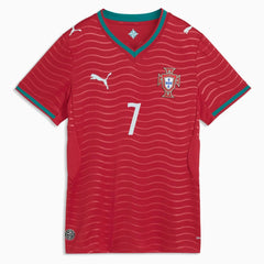 2026 Portugal Women's Stadium Home Ronaldo #7 Soccer Jersey Club Red-Green Lagoon