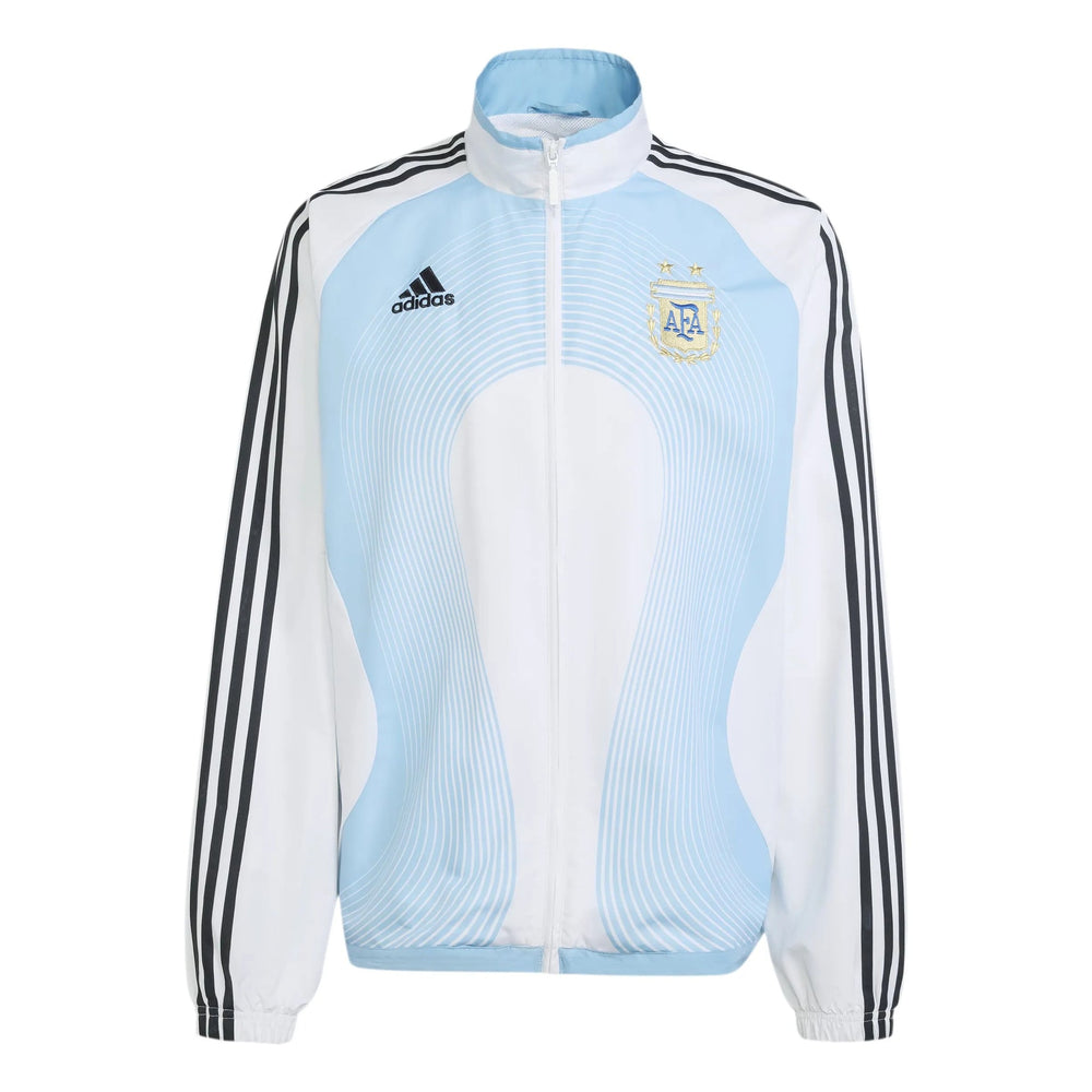 2006 Argentina Men's Retro Home Track Top White / Clear Blue