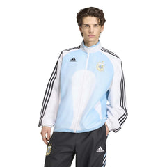 2006 Argentina Men's Retro Home Track Top White / Clear Blue